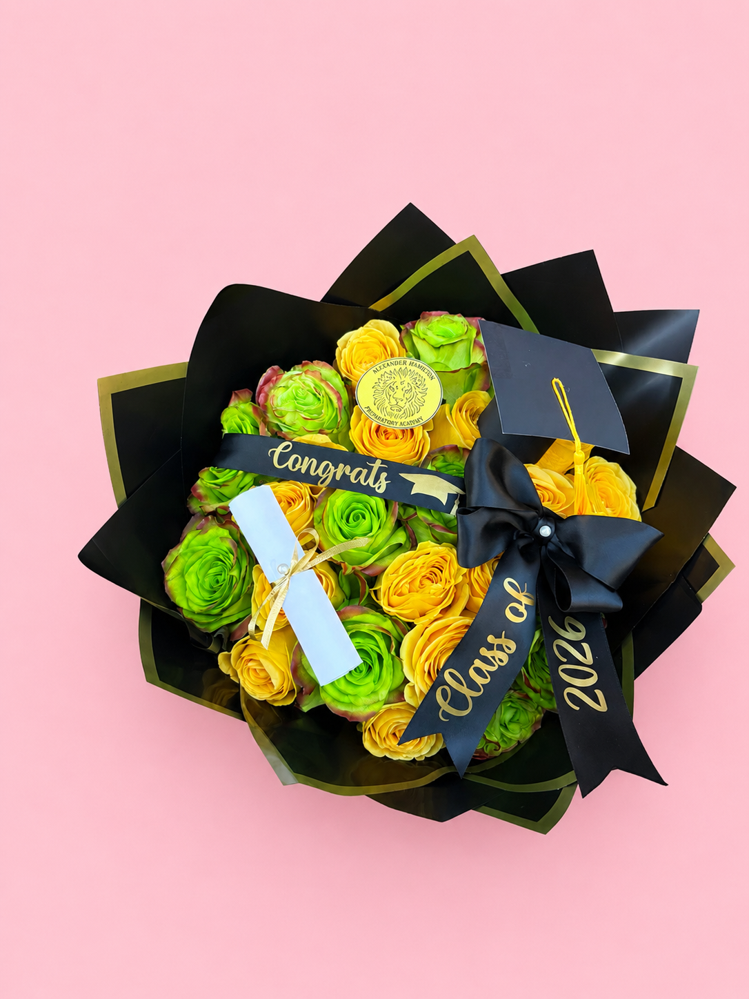 Ramo Buchon Graduation- Yellow & Green