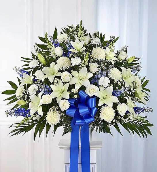 Heartfelt Sincerity - Perfect White & Blue Basket