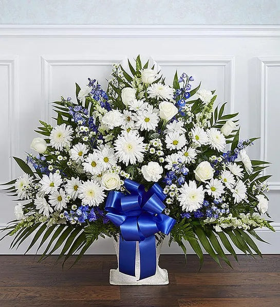 Heartfelt Sincerity - White & Blue Basket