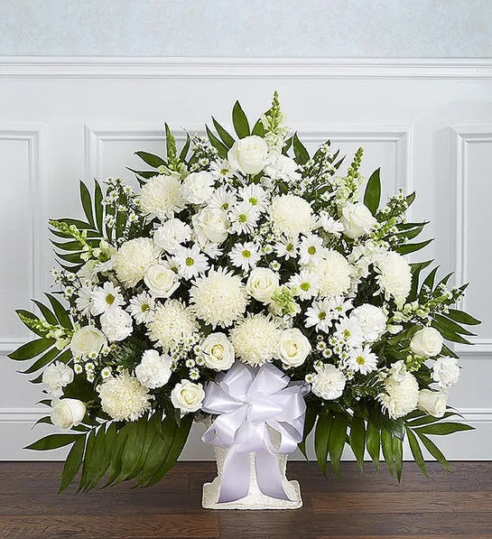 Heartfelt Sincerity - White Floor Basket