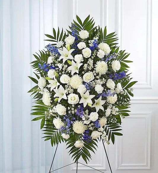 White & Blue Standing Spray