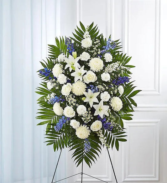 White & Blue Standing Spray