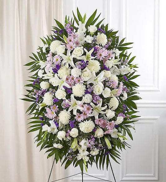 White & Lavender Standing Spray
