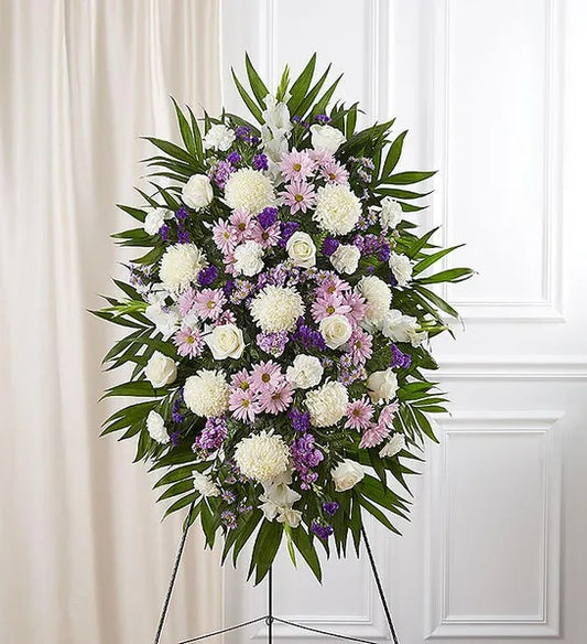 White & Lavender Standing Spray