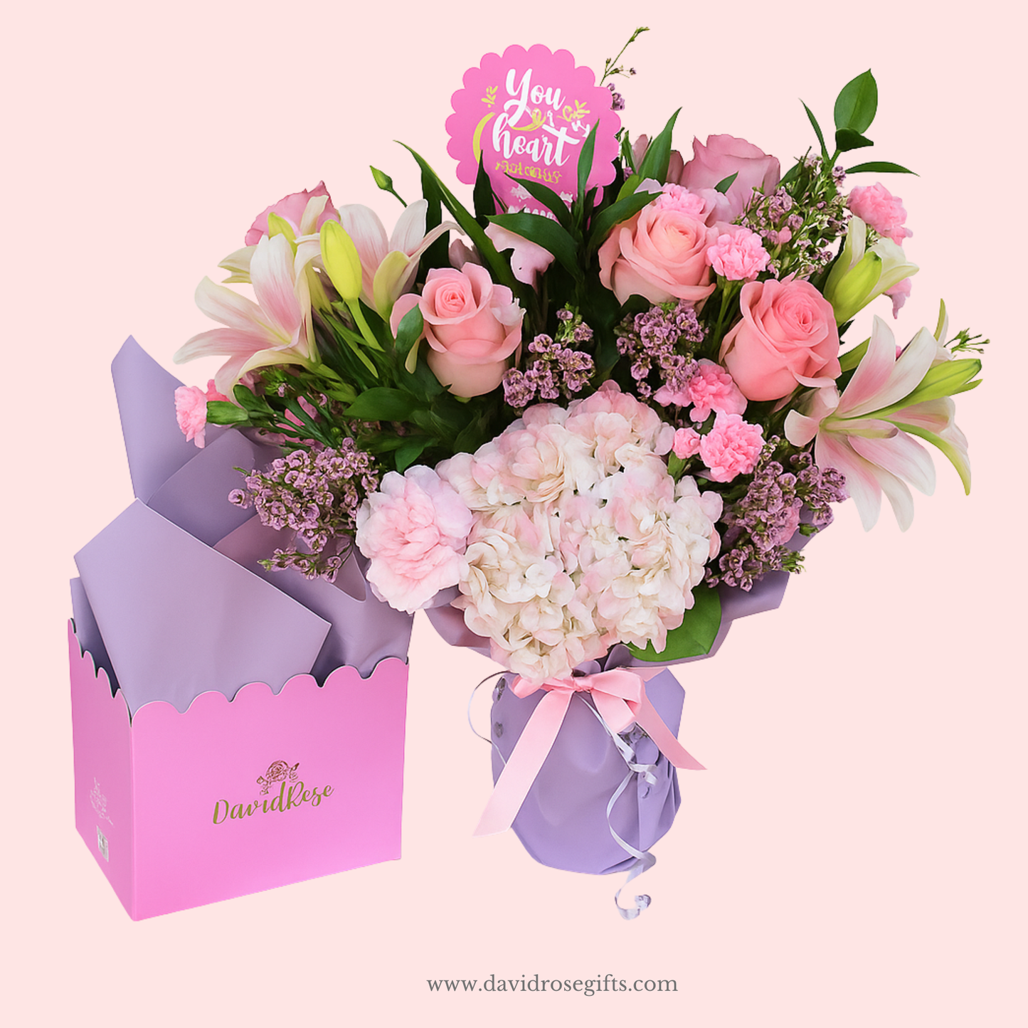 David Rose Pink Flowers Box