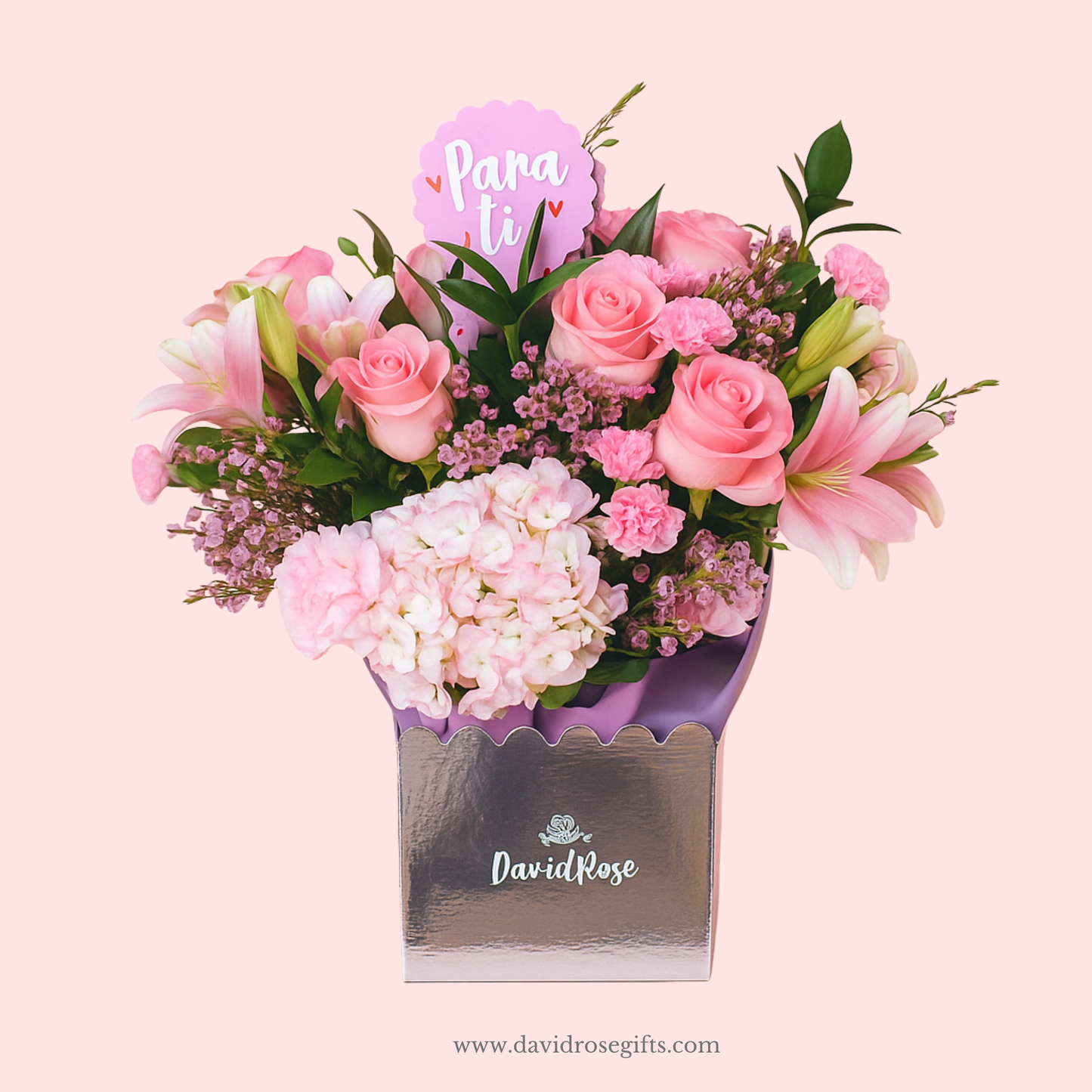 David Rose Pink Flowers Box