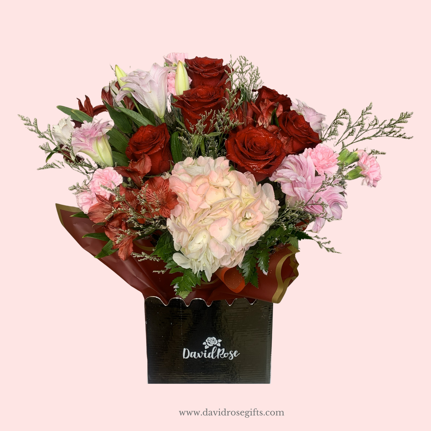 David Rose Pink & Red Flowers Box
