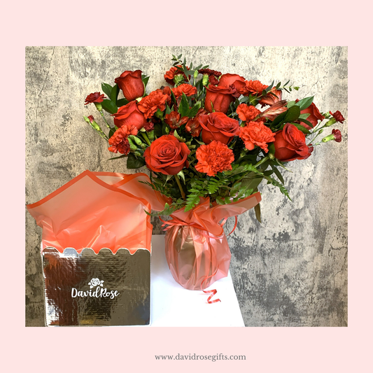 David Rose Red Mix Flowers Box
