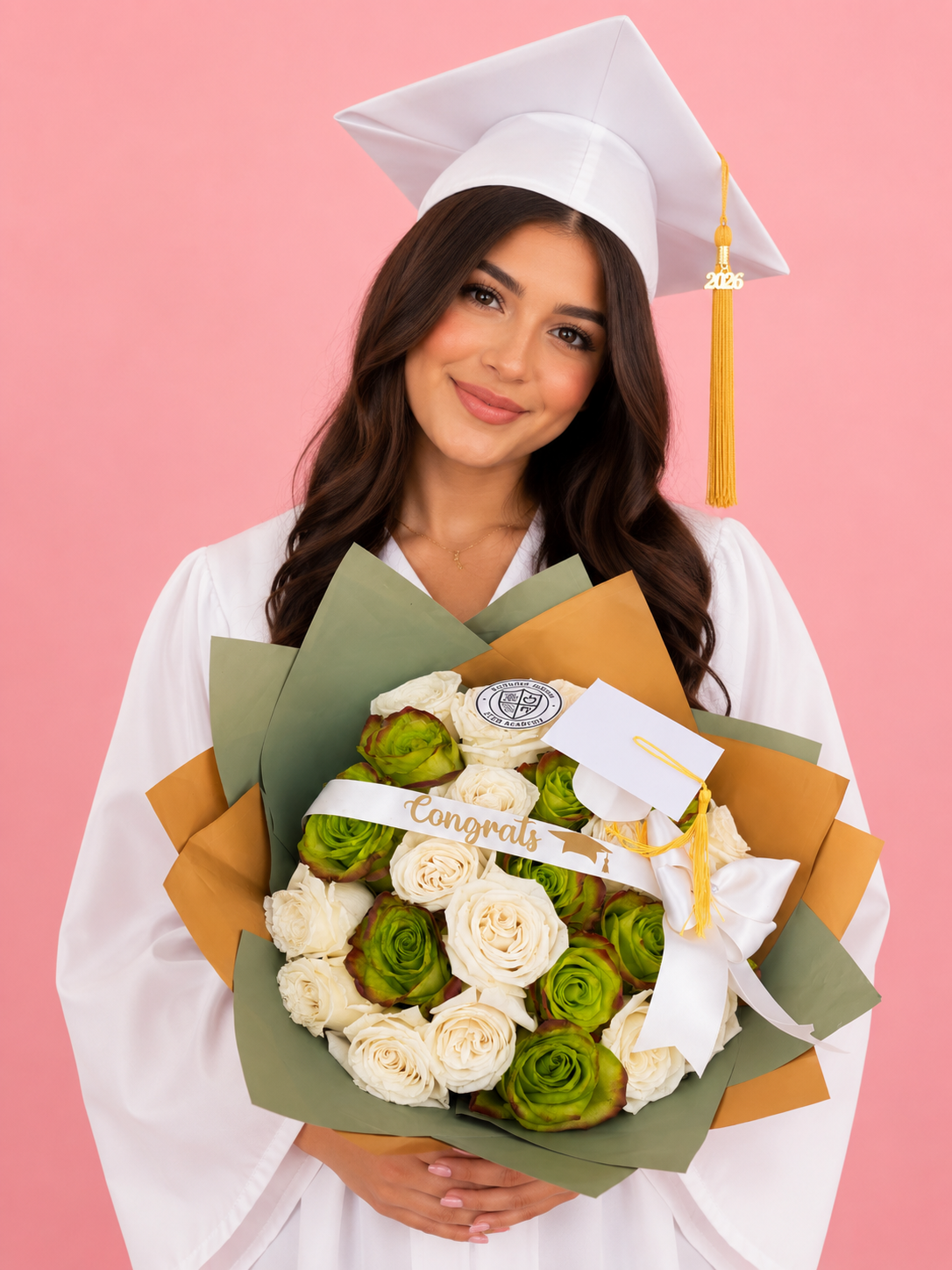 Ramo Buchon Graduation- White & Green