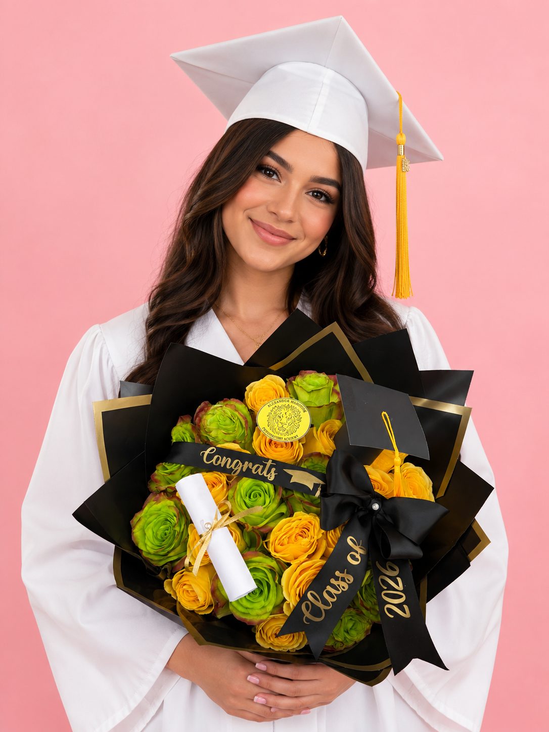 Ramo Buchon Graduation- Yellow & Green