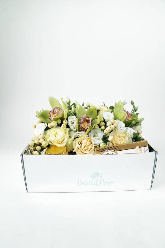 David Rose Signature Bloom Box - Green Orchid