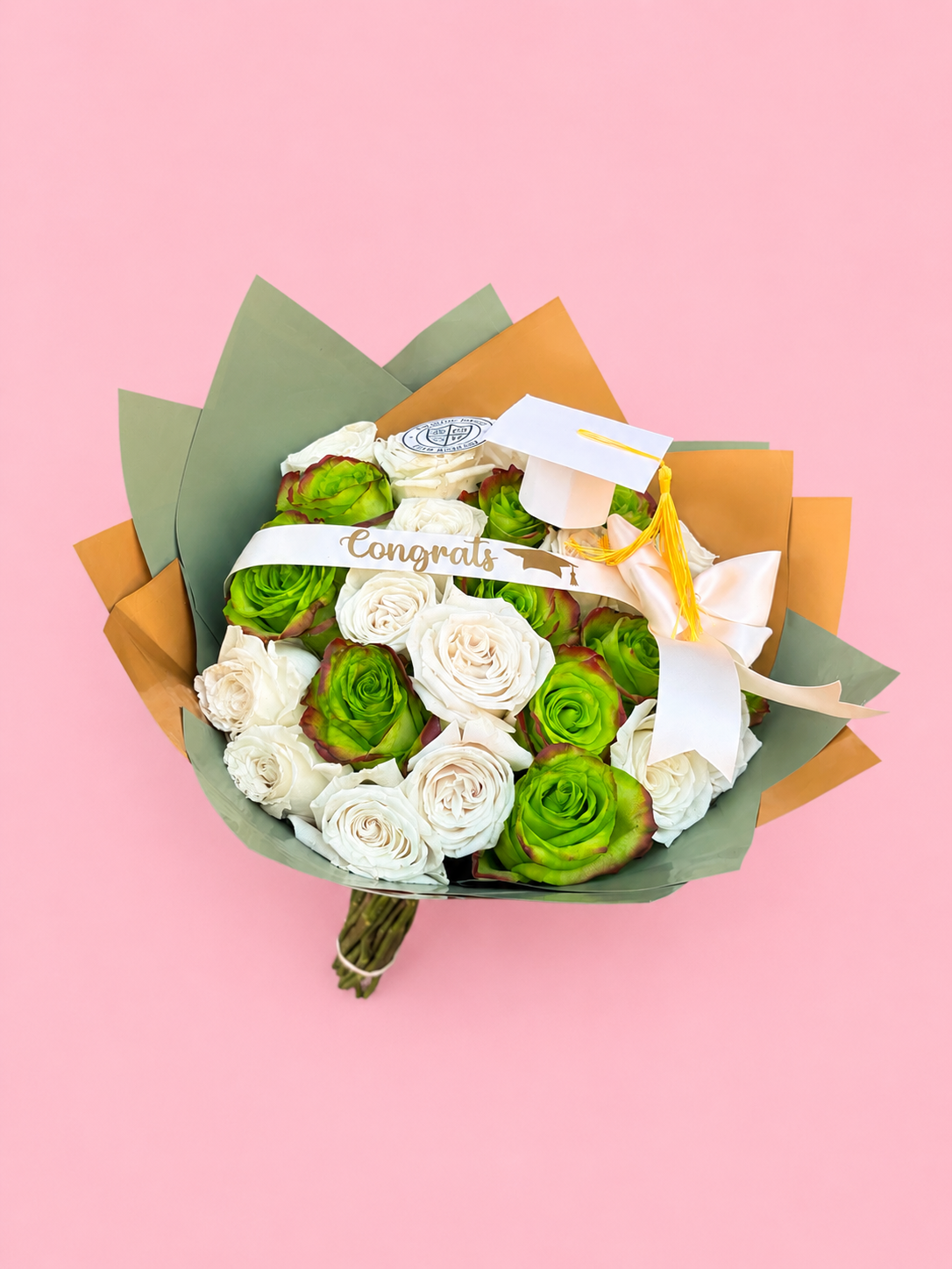 Ramo Buchon Graduation- White & Green