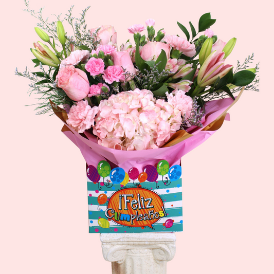 Feliz Cumpleaños - Pink Flowers