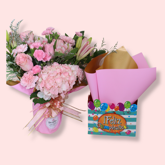 Feliz Cumpleaños - Pink Flowers