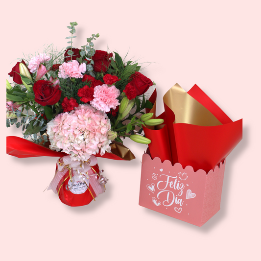 Feliz Dia - Pink and Red Flowers