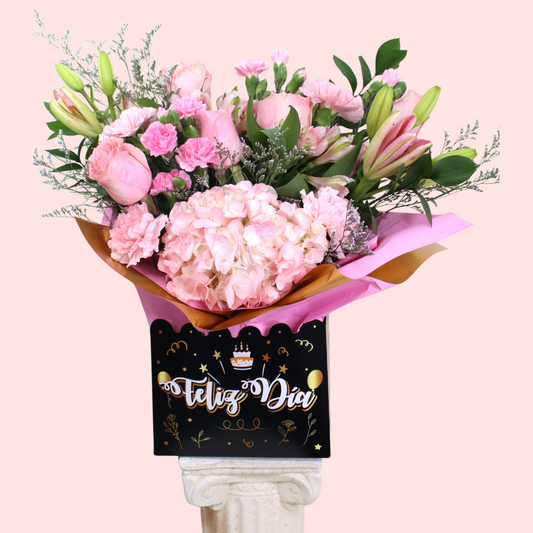 Feliz Dia - Pink Flowers