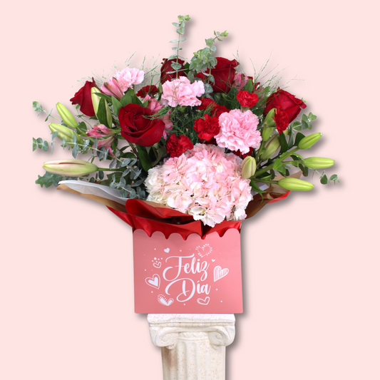 Feliz Dia - Pink and Red Flowers