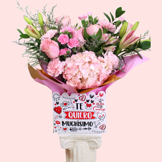 Te Quiero Muchisimo - Pink Flowers
