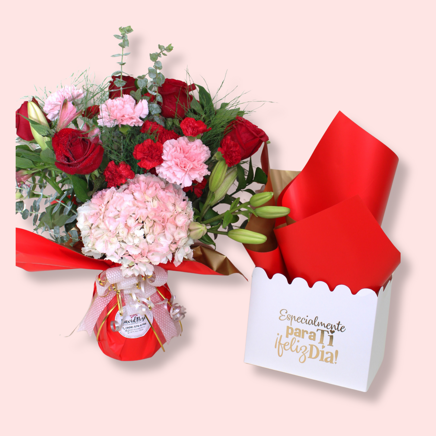 Especialmente para ti (White Box)  -  Pink and Red Flowers
