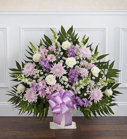 Heartfelt Sincerity - Lavender & White Basket