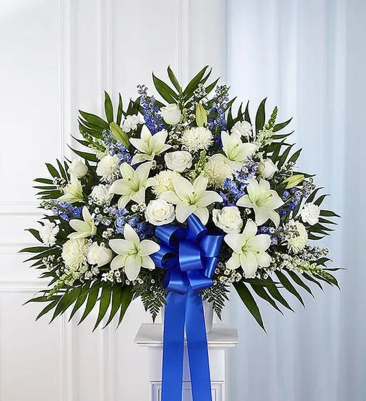 Heartfelt Sincerity -  Perfect White & Blue Basket