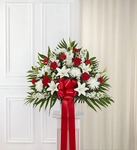 Heartfelt Sincerity - Red & White Basket