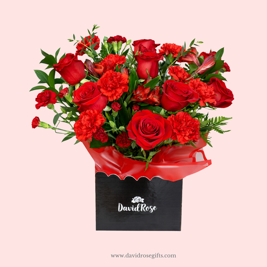 David Rose Red Mix Flowers Box