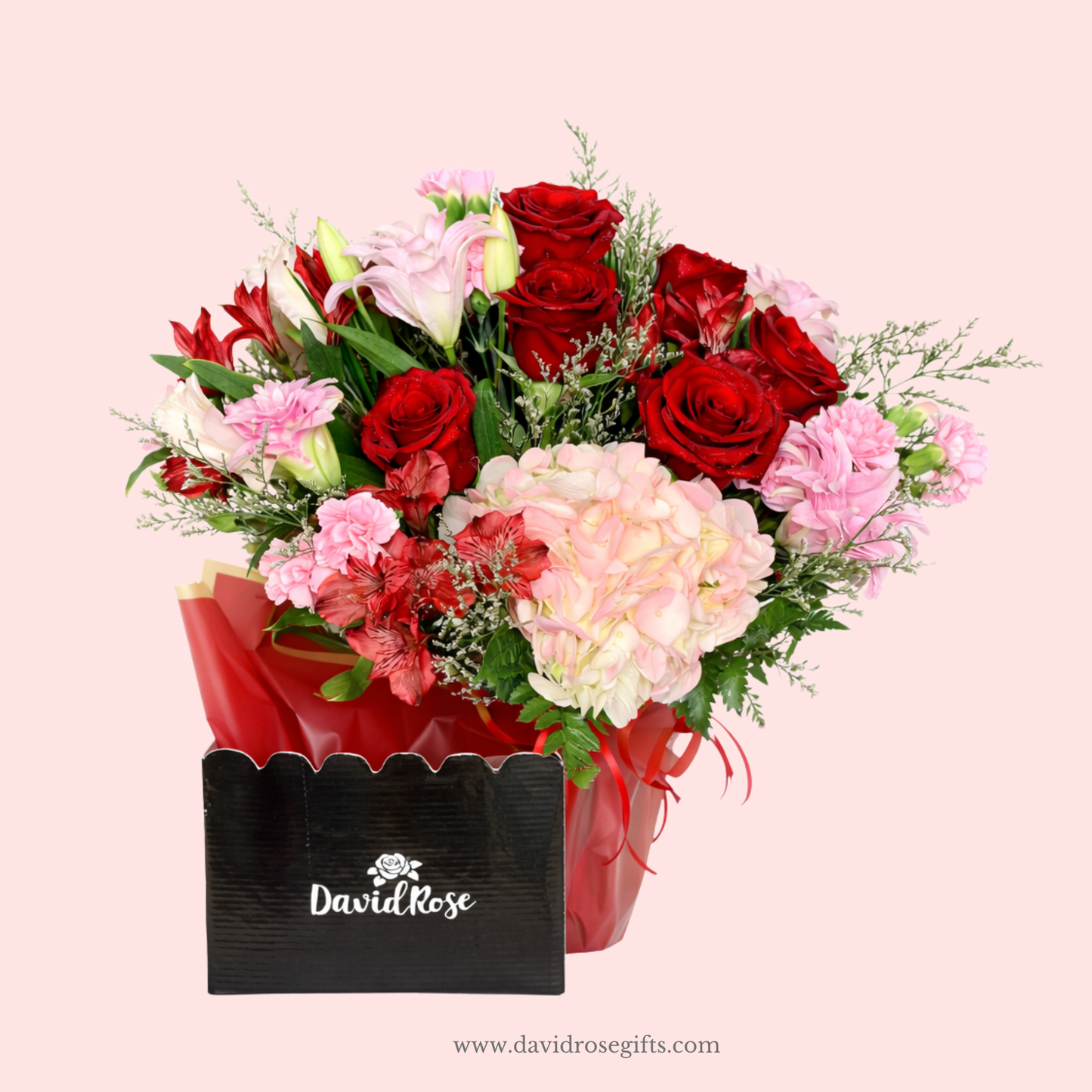 David Rose Pink & Red Flowers Box