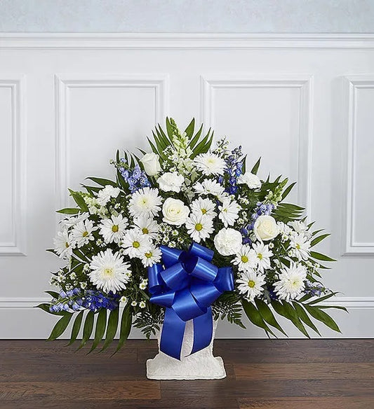 Heartfelt Sincerity - White & Blue Basket