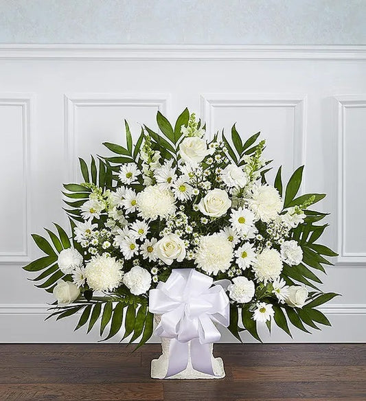 Heartfelt Sincerity - White Floor Basket