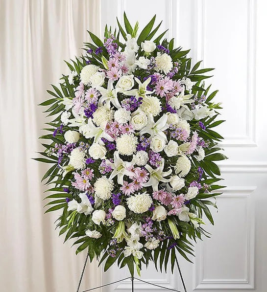 White & Lavender Standing Spray