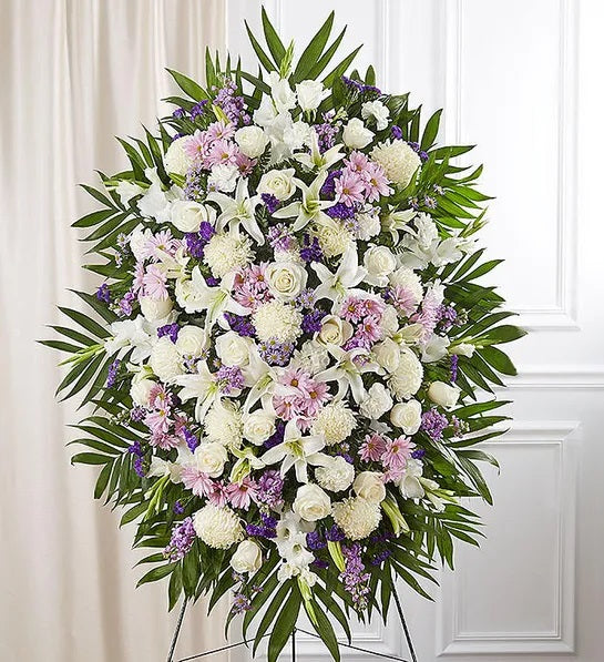 White & Lavender Standing Spray