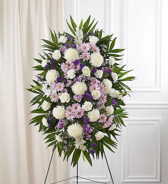 White & Lavender Standing Spray