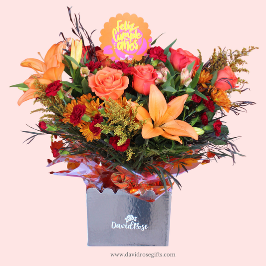 David Rose Fall Flowers Box