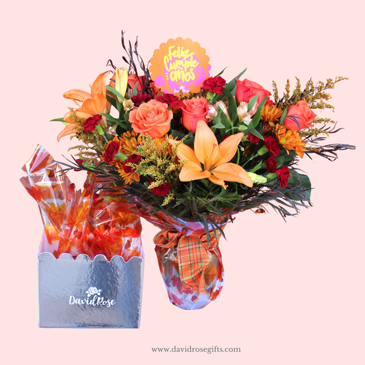 David Rose Fall Flowers Box