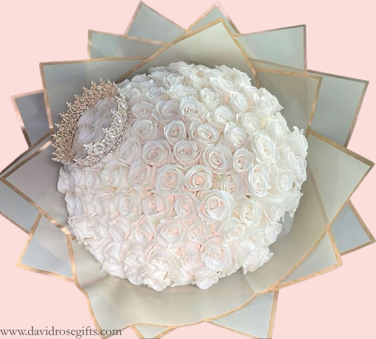 White Dream Roses Bouquet